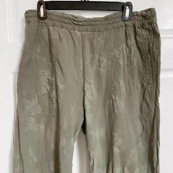 Issey Miyake Set Pants & Top Size 9 M L Green Dye Drawstring Ruching Vintage 90s - Picture 9 of 12